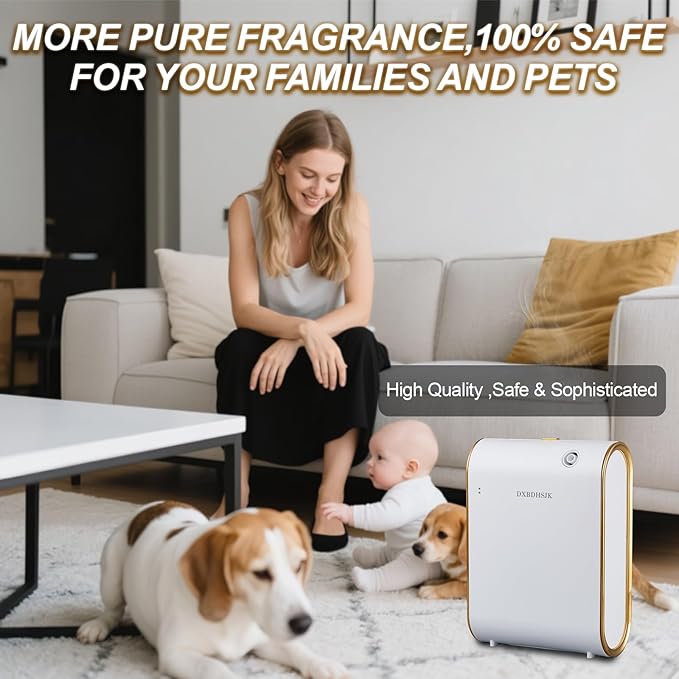 Home Bluetooth Smart Waterless Aromatherapy Machine, Essential Oil Diffuser, with Fragrance Coverage of up to 2000 Square feet, Suitable for Home, Hotel, Restaurant, Office, and spa Center.（White）