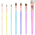 Nicpro 7pcs Face Paint Brush Set, Aesthetic Pastel Artist Paintbrushes for Body Face Painting, Acrylic Watercolor Oil Gouache, Professional Paint Brushes for Halloween Cosplay Party Makeup Kit