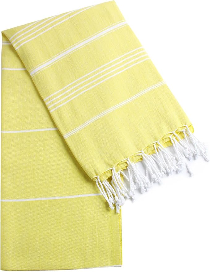 Cacala Lightweight and Thin Turkish Beach Towel 100% Cotton Sand-Free and Quick-Drying Goodness Perfect as an Extra Large Travel Towel, Beach Accessory, or Gift for Beach Lovers, 37 x 70