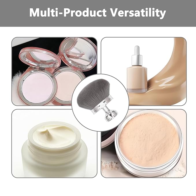 Body Makeup Brush Extra Large Oval Self Tanning Brush Multipurpose 74mm Wide-Headed Self Tanner Kabuki Sunscreen Brush for Legs Body Sunless Tan Streak Free Applicator(Sliver)