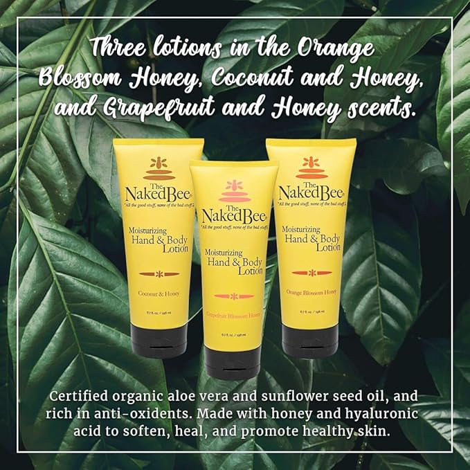 The Naked Bee Orange Blossom Honey, Grapefruit Blossom and Coconut Honey, Hand & Body Lotion (6.7oz) - 3 Pack