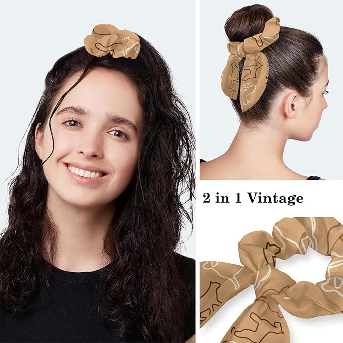 Ethnic Aztec Pattern Adjustable Scrub Cap Hat with Button, Working Hat Sweatband with Bow Hair Scrunchy for Woman