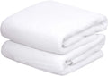 JML Large Bath Towels Set of 2, 30"x60", Oversized, Lightweight, Soft, Absorbent, Lint-Free Microfiber Fleece Bathroom Towel for Hotel Salon Sauna Spa Gym Workouts Shower Swimming Pool Yoga, White