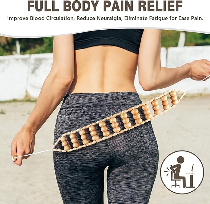 KintKita Wood Therapy Massage Tools 4-in-1, Wooden Lymphatic Drainage Massager Body Cellulite Remover, Professional Maderoterapia Kit Cellulite Massager for Body Sculpting,Contouring,Relief Muscle