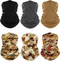 Fuinloth Neck Gaiter, 6 Pack Cooling UV Protection Bandana Face Mask Gator Scarf for Men Women