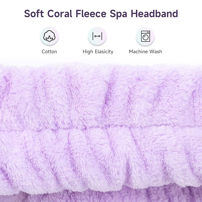 WSYUB Spa Headband, 8Pcs Makeup headband,Headband for Washing Face, Shower Skin Care Fluffy Stocking Stuffer for Woman Girl Teens Slumber Party Supplies