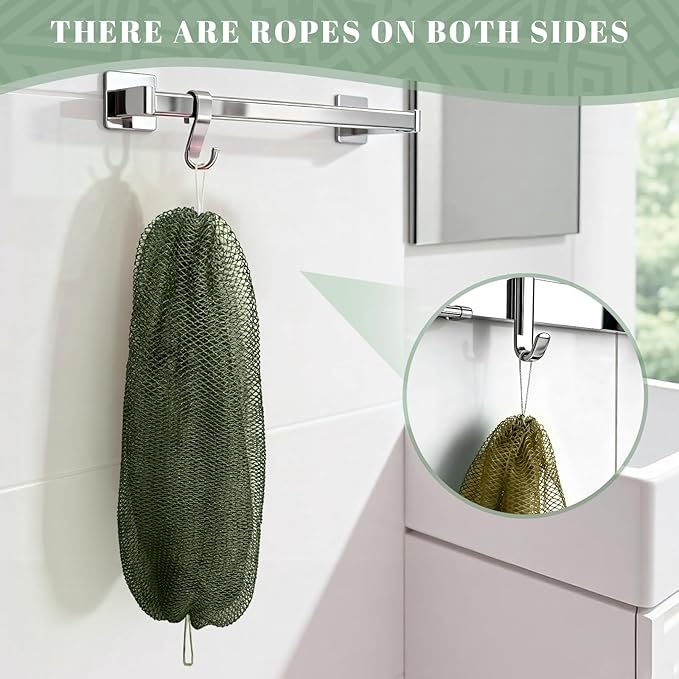 SPMKTBOZAI African Net Sponge Authentic with Traditional Construction, Shower Loofah Exfoliating Bath Sponge, Body Scrubber for Women and Men Daily Use Body Care, Travel Portable Bath Accessories Spa