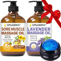 Massage Oil for Massage Therapy,Lymphatic Drainage-Ginger Oil Sore Muscle Arnica Oil &Lavender Oil Relaxing Massage Oils for Date Night,Massage Ball,Mothers Day Gifts for Wife,Women, Gifts for Him Her