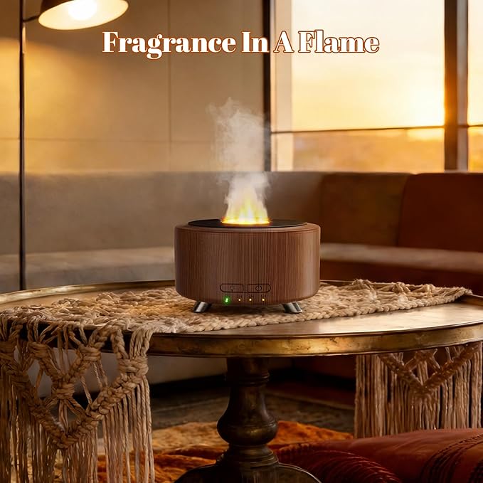 Essential Oil Diffuser for Home, 500 Aromatherapy Diffuser Oil Machine for Office Room Yoga, Aroma Diffuser with Auto-Off Function, 9 Colors LED Night Light, Dark Wood