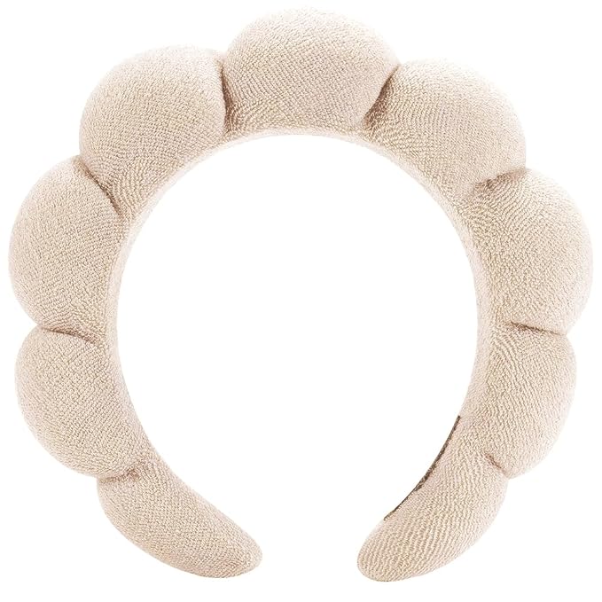 Spa Headbands for Washing Face or Facial, Makeup Headband for Women, Skincare Hair band, Puffy Terry Cloth Face Washing Head band for Maskup, Skin Treatment