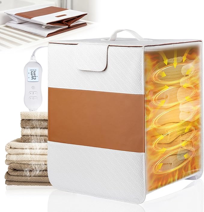 38L Foldable Towel Warmer for Bathroom, Home & Spa, Large Capacity for Oversized Towels, Blankets & Robes, 4 Temp Modes, Auto Shut-Off Timer, Perfect Spa Gift for Loved Ones