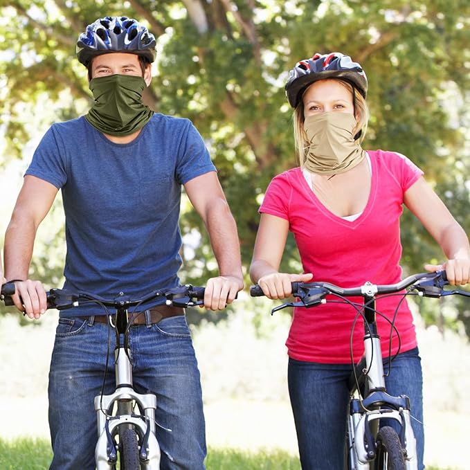 Geyoga 6 Pieces Summer UV Protection Cooling Neck Gaiter Face Clothing Neck Gaiter Mask Scarf Sunscreen Breathable Bandana