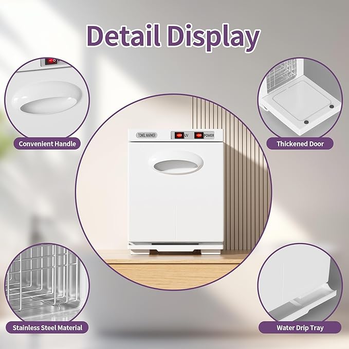 Towel Warmer, 5L Small Hot Towel Warmers for Spa, Towel heater for Facials and Towel Warmer Esthetician. (White)