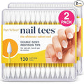Fran Wilson NAIL TEES COTTON TIPS 120 Count (2 PACK) - The Ultimate Nail Tool, Multi-Purpose Double-sided Swabs with Pointed Ends for Precise Touch-ups and the Perfect At-Home Manicure & Pedicure