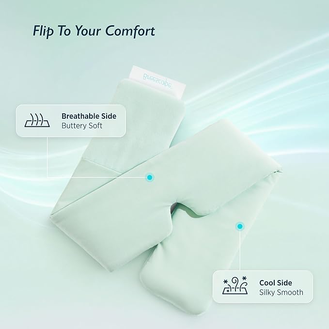 Breescape Cooling Silky Eye Mask, Instant Cool-to-Touch Fabric with Silent Closure, Full-Coverage Light Blocking, Adjustable Soft & Breathable Design for Ultimate Sleep Comfort, Comes with Travel Bag