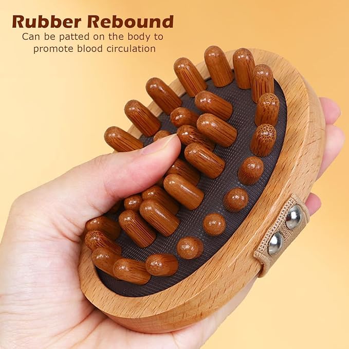 Fascia Massage Blaster Tool for Cellulite, Meridian Massage, Muscle Knots, Trigger Points, Cellulite Massager Tool for Body Tension Relief Promote Lymphatic Circulation Wood