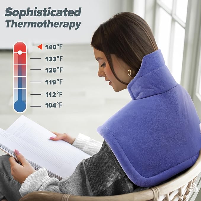 Mothers Day Gifts for Mom, Heating pad for Neck, Back, Shoulder, 3X Deeper Pain Relief, Ideal Gifts for Women, Wife, Fathers Day, Christmas, Birthday, 4 Auto-Off, Machine Washable, 6 Heat Settings