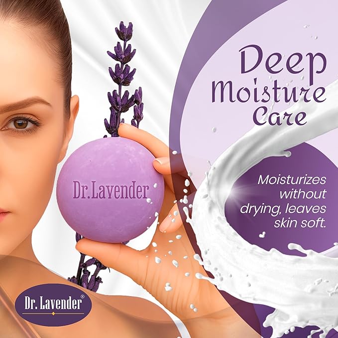100% Natural Lavender Bar Soap – Farm Fresh Essential Oil from Our Fields – Calming Aromatherapy for Sleep & Stress – Moisturizing Handmade Face & Body Wash (Pure Lavender)