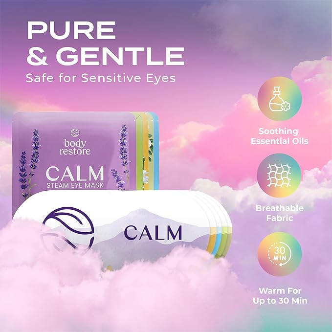 Body Restore Heated Eye Mask for Dry Eyes 5 Pack – Mothers Day Gifts for Mom, Self Heating Warm Compress, Birthday Gifts for Women, Relaxation – Variety