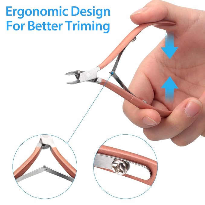Mudder 3 Pack Rose Gold Cuticle Trimmer Nippers Cutter Tool Stainless Steel Nail Cuticle Scissors Remover with Pointed Blade Scissors Pedicure Manicure Tool for Fingernails and Toenails Nails Care