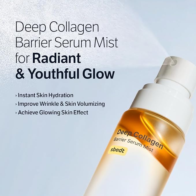 SUNGBOON EDITOR Deep Collagen Barrier Serum Mist | Hydrating Face Mist for Dry Skin | Collagen + Peptides + Vitamin C | Korean Skincare Mist, 3.38 fl oz | Gifts for Women (Pack of 2)