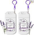 Travel Size Toilet Spray, 2 Pack Air Freshener Spray for Bathroom Deodorizer, Travel Essentials Variety with Removable Hook - Lavender Scent