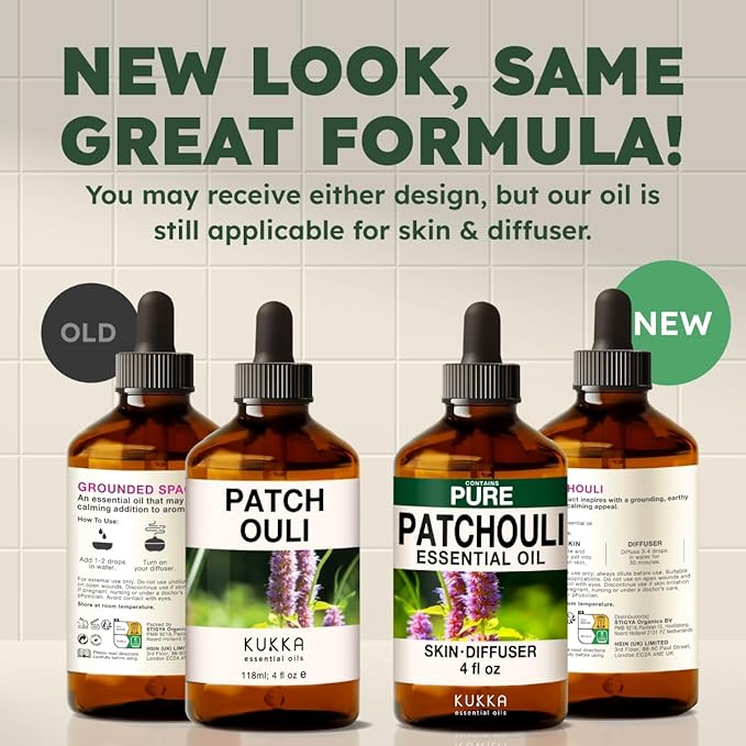 100% Pure Patchouli Oil - 4 Fl Oz Patchouli Essential Oil for Hair, Skin, Diffuser, Aromatherapy & DIY Soap Making Scent