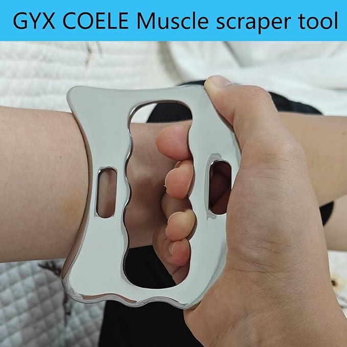 Muscle Scraper Tool Set, Stainless Steel IASTM Tools, Scraping Tool Physical Therapy Kit with Carrying Case(5-Piece)