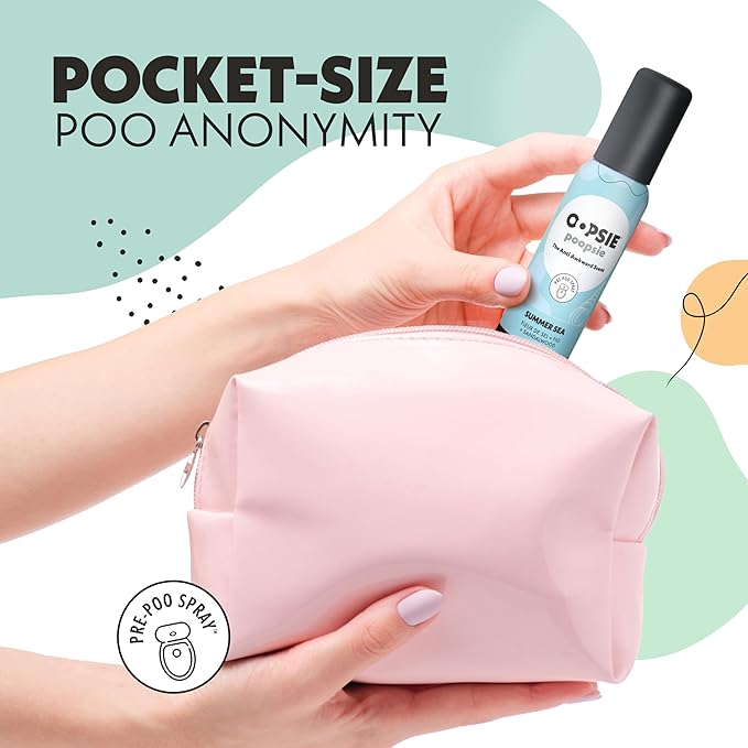 Oopsie Poopsie Toilet Spray, Travel Essentials, Each Up to 300 Uses, On-The-Go Bathroom Odor Deodorizer with Essential Oils, TSA Approved Size, Summer Sea 1 Pack, 2 Fl Oz