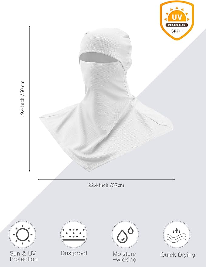 SATINIOR 3 Piece Balaclava Face Cover Sun Protection Neck Cover Summer Balaclava Motorcycle Face Mask for Men Women