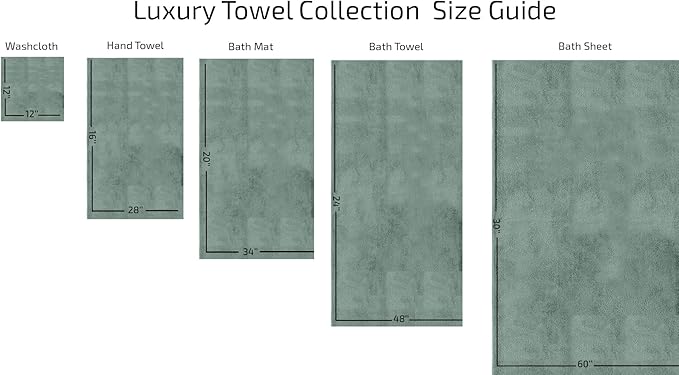 Classic Turkish Towels CTT - 9 Piece Premium Towel Set, 100% Turkish Cotton, Highly Absorbent & Comfy, Includes 2 Bath Towels, 2 Hand Towels, 2 Washcloths, 2 Bath Sheets & 1 Bath Mat | (Green)