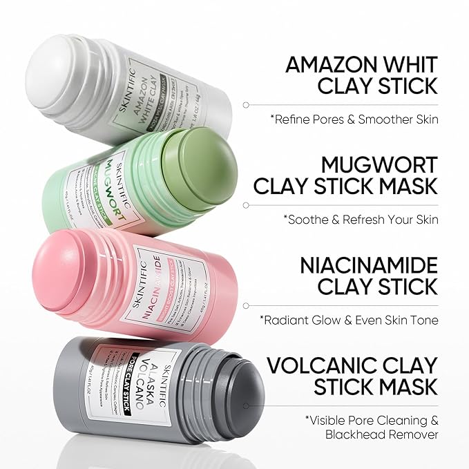 SKINTIFIC Niacinamide Bright Boost Face Mask Stick, Brightening & Pore-Blurring Mask Stick with Pink Sea Salt, Arbutin & Tranexamic Acid, Gentle Exfoliating, Non-Drying, Skincare Facial Mask