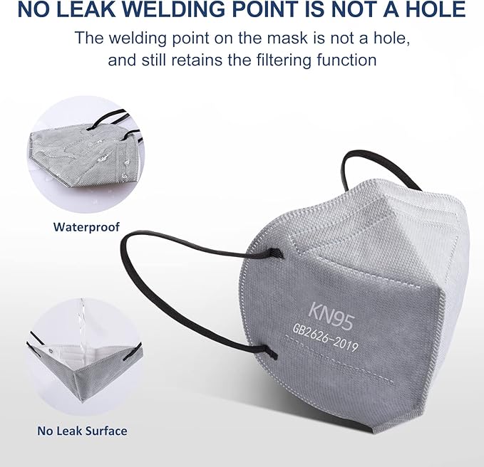 HUHETA KN95 Mask, 5 Ply Protective Dispoasable Masks Filter Efficiency≥95%