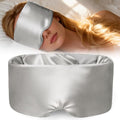 Weighted Eye Mask for Sleeping, Silk Sleep Mask for Side Sleeper with Adjustable Buckle, 100% Blockout Design, Ideal for Meditation, Relaxation and Travel, with Storage Pouch (Gray)