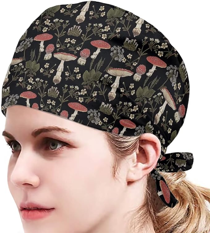 JoyLamoria Novelty Printed Cap with Sweatband Women Men Adjustable Tie Back Hats for Paiting