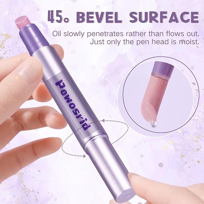 Cuticle Oil Pusher Pen, 4-in-1 Ceramic Cuticle Remover & Cuticle Oil in a Pen, Nail Care Tool for Hangnails & Dry Damaged Nails, Nail Care Pen for Repair Nourish Nails (1PCS Pusher Pen)