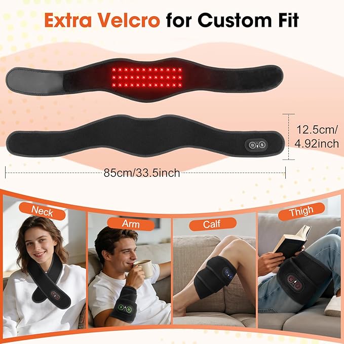 Cordless Neck Heating Pad Massager,3000mAh Rechargeable Neck Massager with Heat,Electric Heated Neck Wrap for Pain with 3 Levels Heat & 3 Vibration Modes