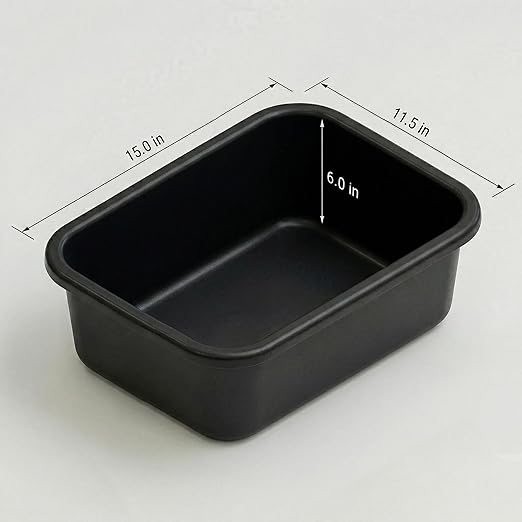 DecorRack 2 Plastic Wash Basins, Large 10 Quart Graduated Bucket, Portable Washbasin for Washing, Cleaning, Foot Bath, Dishes, Face Cleansing Bowl, Black (2 Pack)