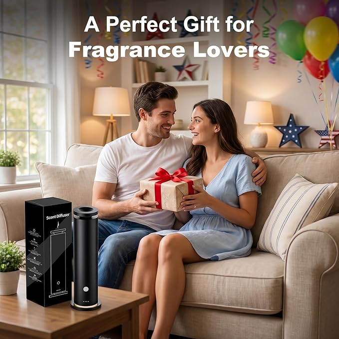 Waterless Scent Diffuser Starter Kit with 5 Essential Oils, Luxury Hotel-Class 1500 Sq Ft Coverage Aromatherapy Diffuser Oil Machine, 4.06Oz/120mL Air Diffusers for Home Large Room Hotel SPA