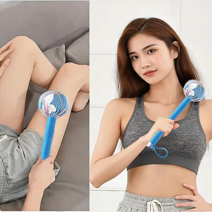 Mugwort Massage Hammer, Massage Tools Back, Shoulder & Body - Handheld Percussion Therapy Tool with US Design Patent. (Sky Blue, deep Purple)