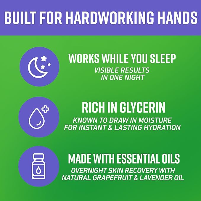 O'Keeffe's Working Hands Hand Cream Plus Night Treatment Cream Bundle - 3 oz Tubes (2 total) - Repairing Skincare for Cracked, Dry Hands