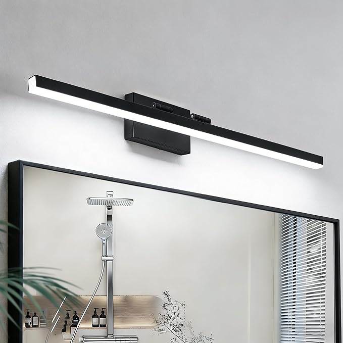 IZORRO Modern Bathroom Vanity Light 40 inch, Rotatable, 32W Dimmable Led Bathroom Light Fixture Over Mirror, Black Vanity Light Bar (Cool White 6000K)