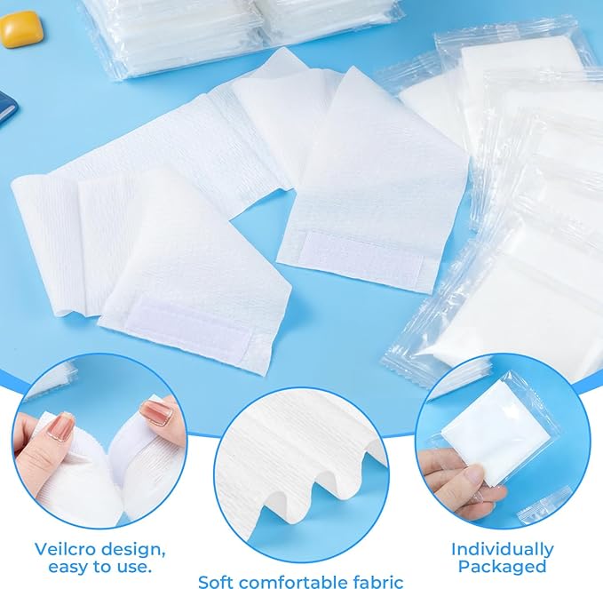 Noverlife 100PCS Disposable Spa Facial Headbands, Elastic Headband Wrap with Adjustable Magic Tape, Stretch Non-Woven Facial Bandeau, Soft Skin Care Essential Headband with Convenient Closure