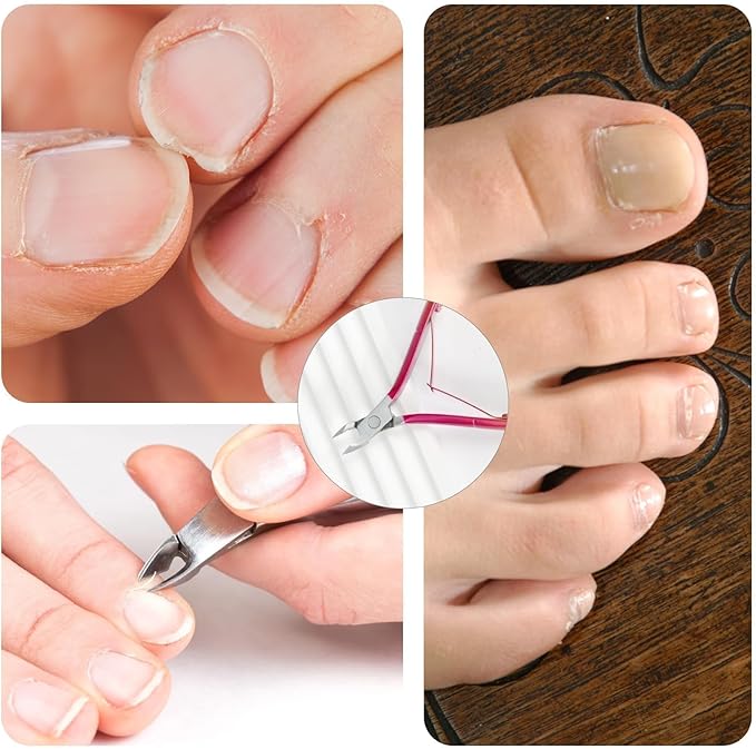 Cuticle Nippers Kit: Precision Nano-Coated Stainless Steel Cuticle Trimmer Remover for Fingernails and Toenails, Cutter for Manicure Pedicure, Nail Clippers Tools for Women (Red- 1 PACK)