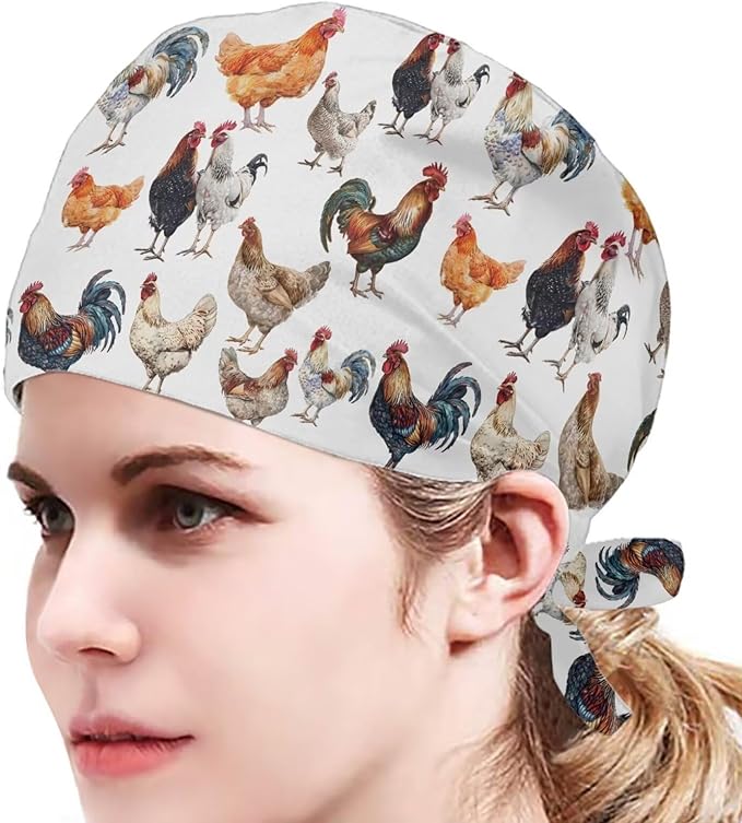 JoyLamoria Novelty Printed Cap with Sweatband Women Men Adjustable Tie Back Hats for Paiting