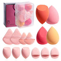 Makeup Sponge Set BS-MALLTriangle Puff 14 Pcs for Liquid, Cream, and Powder, Multi-colored Makeup Sponges and Mini Makeup Sponge (Orangepink)
