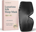 Silk Sleep Mask for Side Sleepers, Eye Mask for Sleeping Women Men, Face-Hugging Padded Eye Cover, 100% 22 Momme Pure Mulberry Silk, Soft Light Blocking Mask for Travel, Naps & Shift Workers (Black)