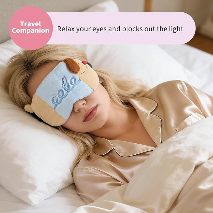 PERFECTSIGHT Sleep Eye Masks, Cute Sleep Eye Cover Lightweight Adjustable Eyeshade Mask Cover for Women Men Sleep Travel Nap, Fish Dachshund