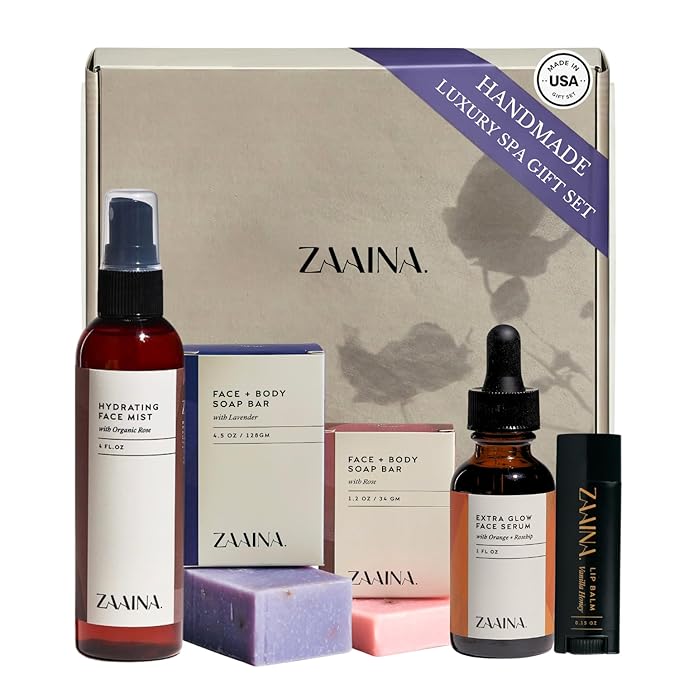 ZAAINA Spa Gifts for Women - Mother's Day Gifts for Mom, Relaxaing Spa Gift Basket, Pampering At Home Natural Bath & Body Self Care Spa Package for Mom Wife, Birthday Gifts for Women
