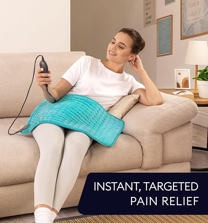 GENIANI Mothers Day Gifts for Mom – Electric Heating Pad for Back, Neck & Shoulders, Soft Microplush Electric Throw Heating Pad for Relaxation & Period Comfort, Fast Heating, Auto Shut Off, 12"x24"